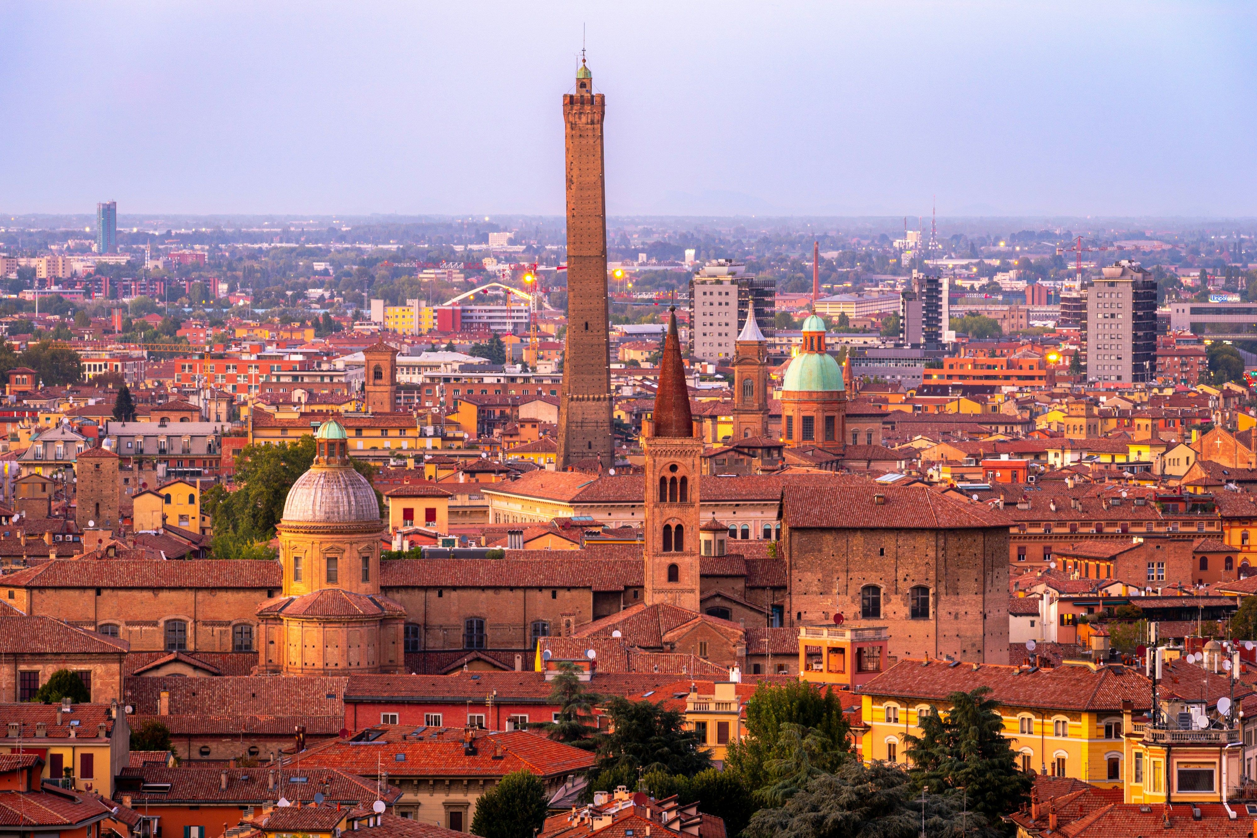 The rooftops and towers of Bologna